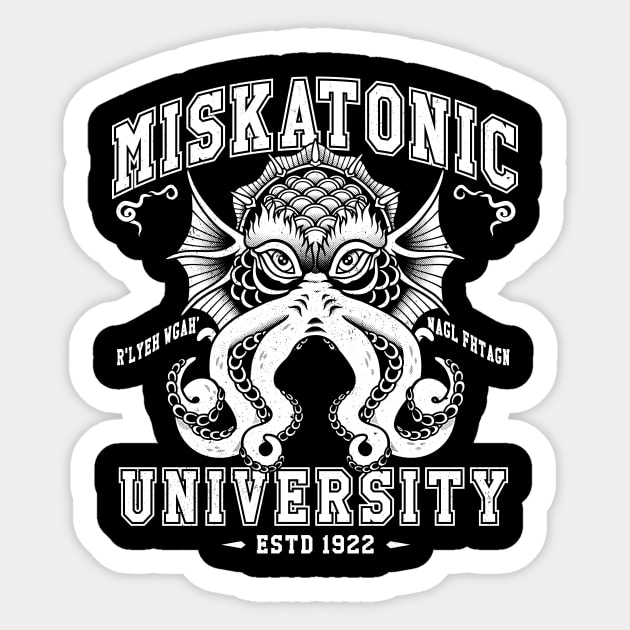 Miskatonic University - Vintage Distressed College - Cthulhu Sticker by Nemons